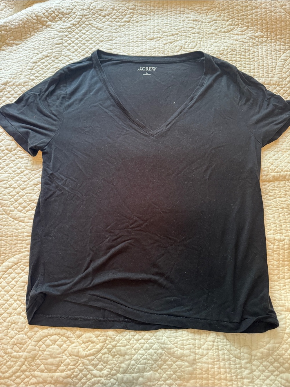 J. Crew Black V-Neck Short Sleeve Tee